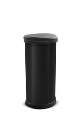 Curver Metal Effect 70% Recycled Kitchen One Touch Deco Bin, Black, 40 Litre